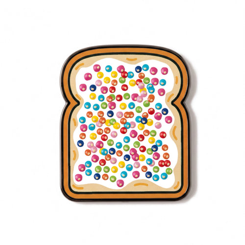 The Birthday golf ball marker photographed flat from above, showing the raised sprinkles and black nickel edge.